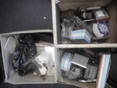 A collection of Hornby and other railway accessories including track, controllers,