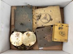 Various movement parts: including a thirty-hour longcase movement,