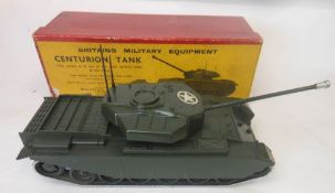 Britains set No 2150 Centurion Tank green with silver trim, cast tracks and two plastic aerials,