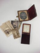 A leather cased daguerreotype of a young lady: with manuscript note 'possibly Margaret Apletree