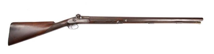 A 19th century percussion cap fowling gun: the 30 inch Damascus barrel with faded signature to