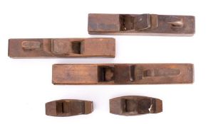 A 2 1/2 inch jack plane by Marples: together with Marples smoother, one other Marples plane,