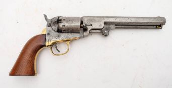 A Manhattan Firearms Navy 1860 pattern percussion cap five shot revolver:,