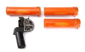 An 'Antifyre' pistol extinguisher with three cylinders.
