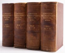 LOWNDES, William Thomas : The Bibliographer's Manual of English Literature, new edition,