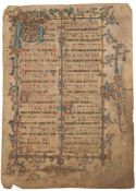 MANUSCRIPT LITURGY : Illustrated on both sides on vellum.