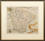 KIP, William - [ Devonshire ] : Devoniae, hand coloured map with the number in the lower corner,