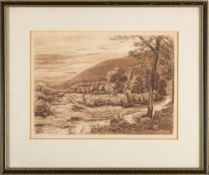 RIVER DART : 5 sepia aquatints, 240 x 117mm, All bar one are in Hogarth frames, 1820.