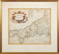 MORDEN, Robert - Cornwall : hand coloured map, F & G. 425 x 355 mm. 1722 [or earlier].