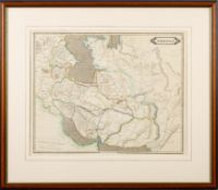 LIZARS,W : Persia. engraved map with outline colouring. 475 x 380. In attractive wood frame.