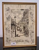 BUHOT, Flix - La Fete. Black & White engraving. 320 x 230 mm. 1878. F & G.