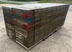 (40) 2' X 9' Symons Silver Aluminum Concrete Forms, 6-12 Hole Pattern with Attached Hardware. Locate