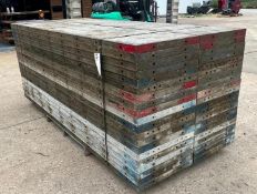 (40) 2' X 9' Symons Silver Aluminum Concrete Forms, 6-12 Hole Pattern with Attached Hardware. Locate