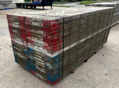 (40) 2' X 9' Symons Silver Aluminum Concrete Forms, 6-12 Hole Pattern with Attached Hardware. Locate