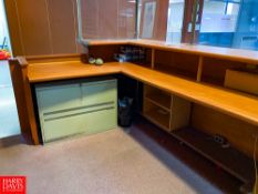 Reception Desk, Cabinet, File Cabinet and Chair - Rigging Fee: $500