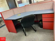 Desk with Drawers, File Cabinet, Chair and Cubical Wall Sections - Rigging Fee: $300