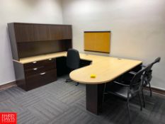 Desk with Drawers, Desktop Cabinet, and (3) Chairs - Rigging Fee: $300