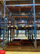Sections Pallet Racking with Push Back Pallet Racking, Dimensions = 14' Height x 8.5' Width -
