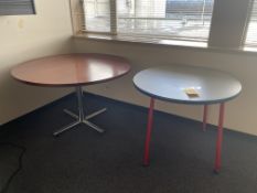 (2) Round Tables, (2) File Cabinets and Hanging Cabinet - Rigging Fee: $300