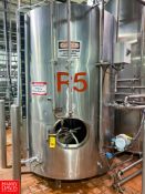 DeLaval 2,000 Gallon (7,570 Liter) Jacketed S/S Tank, S/N: 15264 with Horizontal Agitation (R5) -