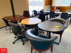 (3) Rectangular Tables, (2) Round Tables, Cabinet and (14) Chairs - Rigging Fee: $400