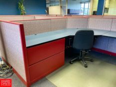 (4) Desks with Drawers and File Cabinets, (5) Chairs and Cubical Wall Sections - Rigging Fee: $600