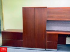 Desk with Drawers, Roller Drawer, Hanging Cabinet, File Cabinet, Cabinet, Round Table, Whiteboard