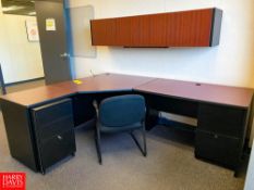 Desk, (2) File Cabinets, Hanging Cabinet and Chair - Rigging Fee: $400