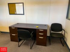 Desk with Drawers and (2) Chairs - Rigging Fee: $100