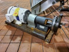 Tri-Clover Centrifugal Pump, Model: SP216TD-00A-S, S/N: G9450 with 10 HP 3,490 RPM Motor - Rigging