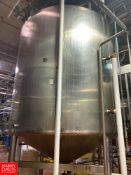 3,250 Gallon (12,302 Liter) S/S Dome-Top, Cone-Bottom Jacketed Processor with Vertical Agitation,