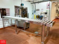 S/S Framed, Adjustable Height Roller Conveyor 14' Length x 27