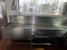 (2) S/S Sinks with Hand Faucets and Assorted Steel Tables - Rigging Fee: $1,200