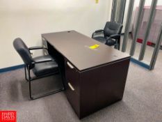 Desk with Drawers, Cabinet and (2) Chairs - Rigging Fee: $200