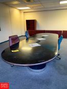 Oval Conference Table, Round Table, (4) Cabinets, File Cabinet, desktop Shelf, (5) Chairs and