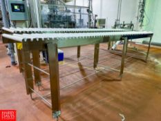 S/S Framed, Adjustable Height Roller Conveyor 14' Length x 27