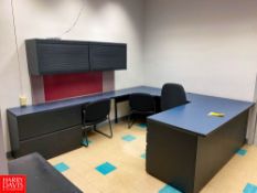 Desk with Drawers, File Cabinet, Hanging Cabinet and (3) Chairs - Rigging Fee: $300