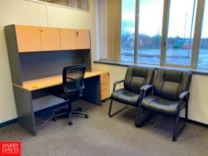 Desk, Roller Drawers, Desktop Cabinet and (3) Chairs - Rigging Fee: $200