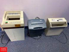 (3) Fellows Paper Shredders - Rigging Fee: $50