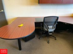Desk, (2) File Cabinets, Hanging Cabinet, Cabinet, Round Table and (2) Chairs - Rigging Fee: $300