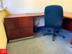 Desk with Drawers and File Cabinet, File Cabinet, Hanging Cabinet and (3) Chairs - Rigging Fee: $