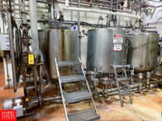 CIP System with (3) 400 Gallon (1,514 Liter) S/S Tanks, (1) Tri-Clover Centrifugal Pump, Model:
