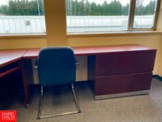 Desk with Drawers and File Cabinet, File Cabinet, Cabinet, Book Shelf and (2) Chairs - Rigging