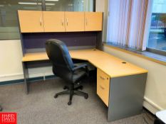 (2) Desks with Drawers, Desktop Cabinet, Table, (2) File Cabinets and (6) Chairs - Rigging Fee: $