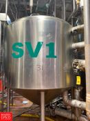 Crepaco 1,000 Gallon (3,785 Liter) Jacketed S/S Processor, S/N: 20153 with Vertical Sweep