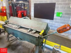 Chicago Steel Bending Brake Size W36, S/N: 70887 Rigging fee: $650