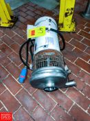 Tri-Clover Centrifugal Pump, with Baldor 5 HP 150 RPM Motor and 3