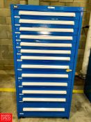 Stanley Vidmar 13-Drawer Tool Cabinet with Assorted Electrical Parts Rigging fee: $200