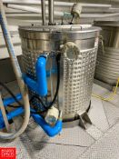 Approx. 400 Gallon Jacketed S/S Dimpled Tank, Cone-Bottom, with Hinged Lid and Sensor Rigging