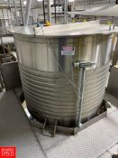 Walker 550 Gallon Jacketed S/S Tank, Cone-Bottom, with Hinged Lid, Model: PZ, S/N: SPG-12193 Rigging